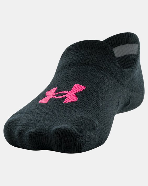 Girls' UA Essential 6-Pack Ultra Low Tab Socks, Black, pdpMainDesktop image number 2